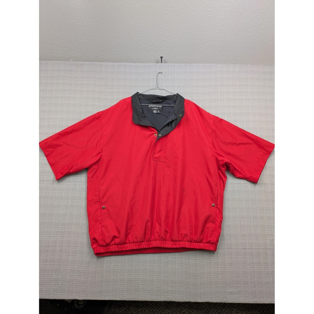 FootJoy DryJoys Jacket Mens XXL Red Short Sleeve Golf Pullover Windbreaker